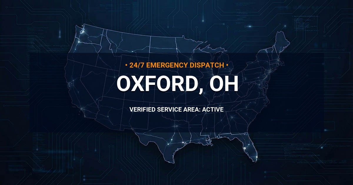 Emergency Plumbing Dispatch Map for Plumbing Services: Oxford, OH