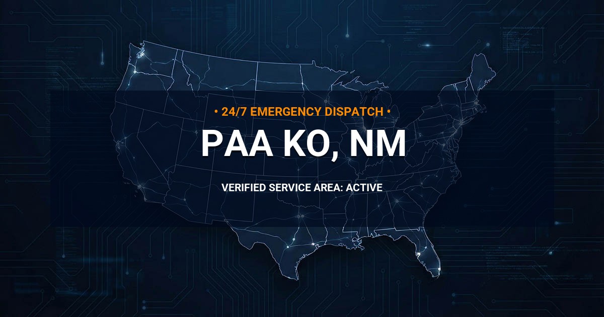 Emergency Plumbing Dispatch Map for Plumbing Services: Paa-Ko, NM