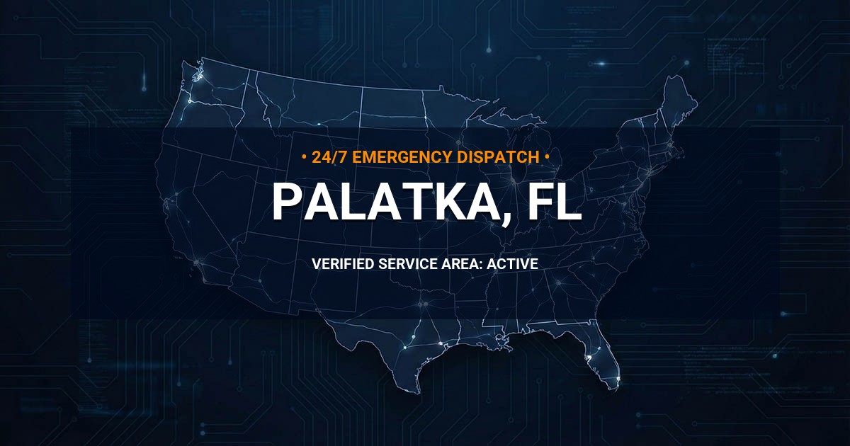 Emergency Plumbing Dispatch Map for Plumbing Services: Palatka, FL