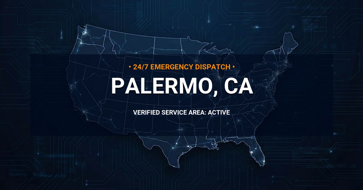 Emergency Plumbing Dispatch Map for Plumbing Services: Palermo, CA