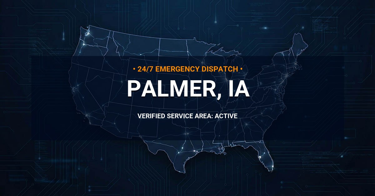 Emergency Plumbing Dispatch Map for Plumbing Services: Palmer, IA