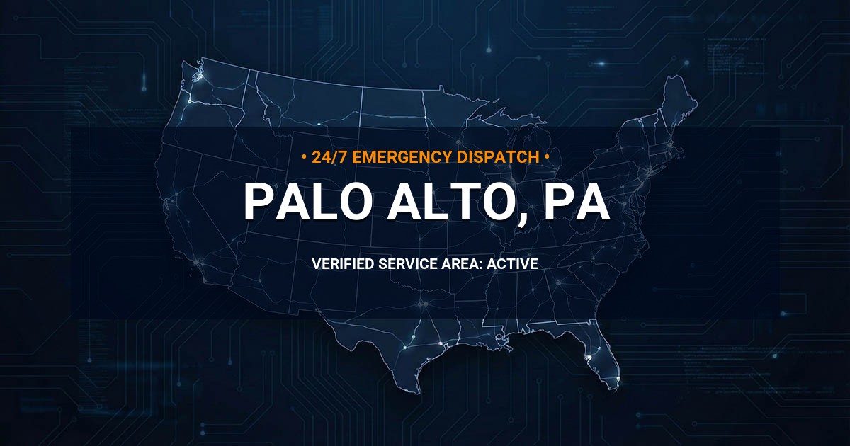 Emergency Plumbing Dispatch Map for Plumbing Services: Palo Alto, PA
