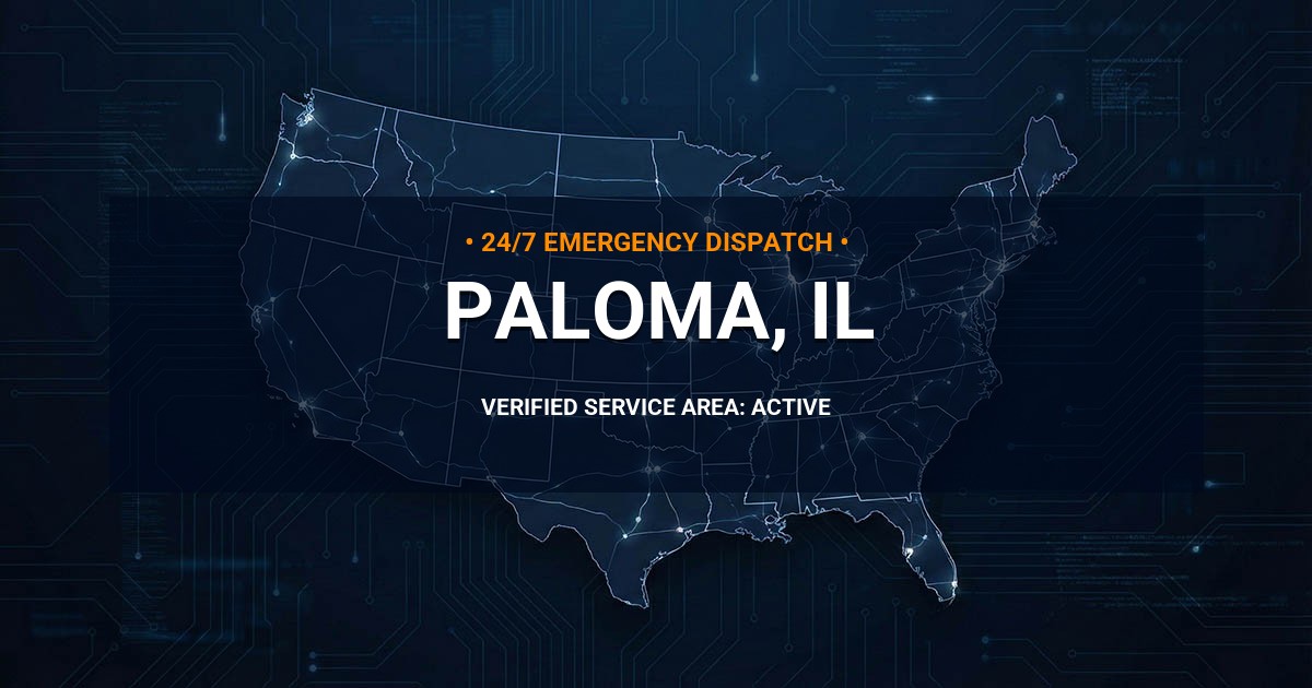 Emergency Plumbing Dispatch Map for Plumbing Services: Paloma, IL