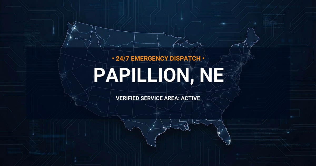Emergency Plumbing Dispatch Map for Plumbing Services: Papillion, NE