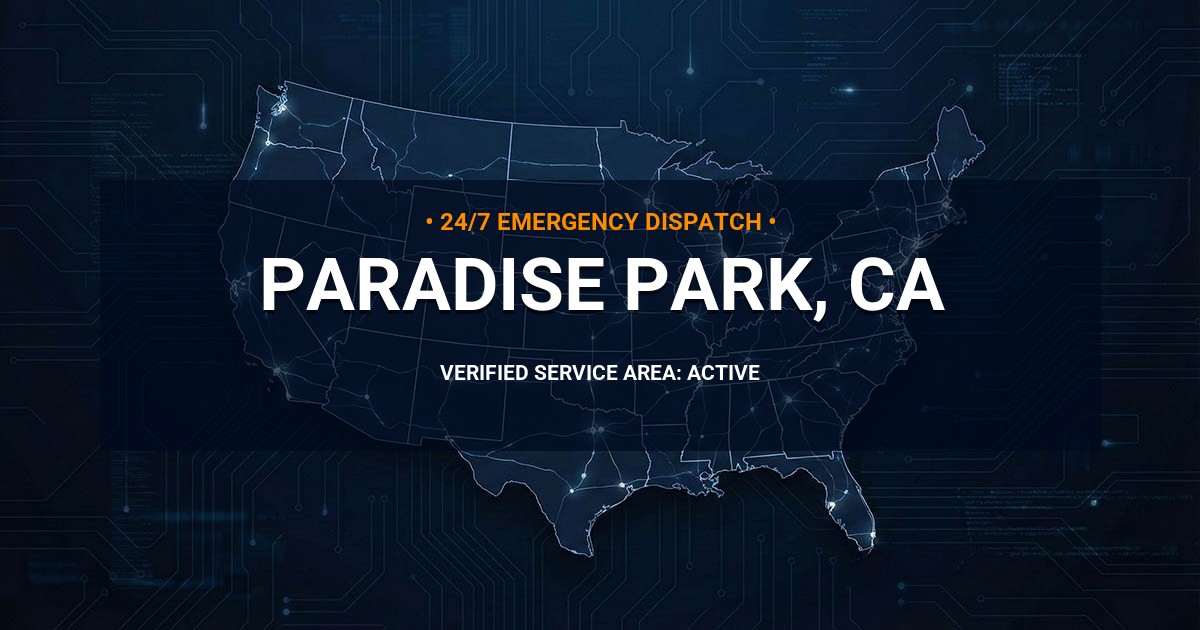 Emergency Plumbing Dispatch Map for Plumbing Services: Paradise Park, CA