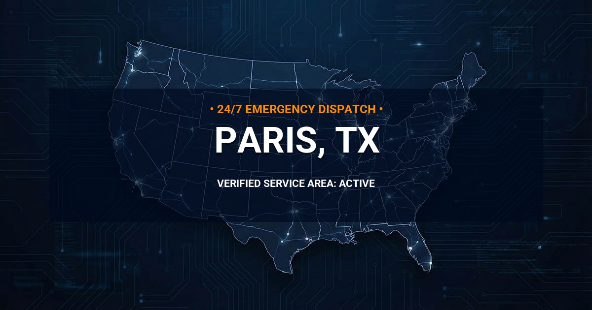 Emergency Plumbing Dispatch Map for Plumbing Services: Paris, TX