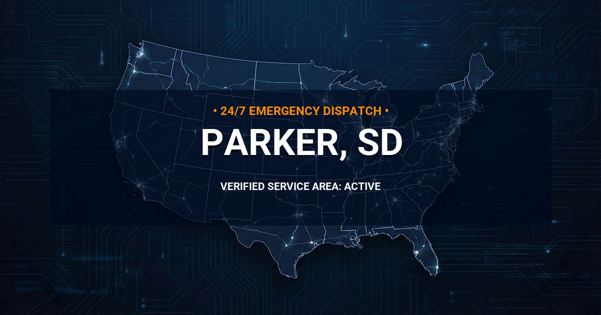 Emergency Plumbing Dispatch Map for Plumbing Services: Parker, SD