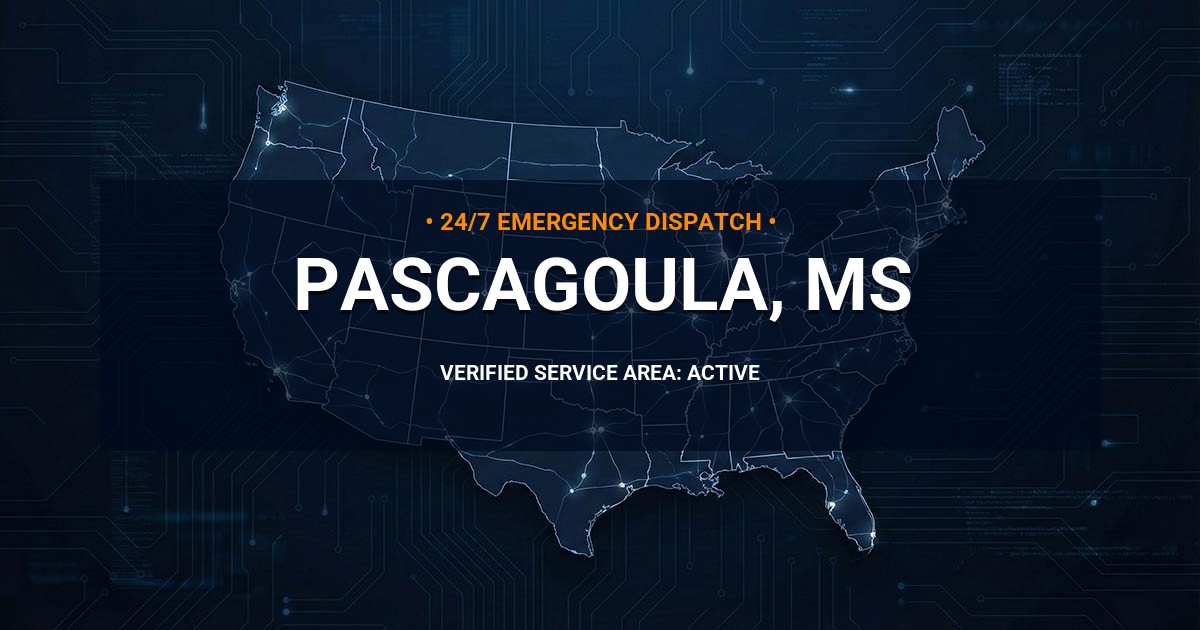 Emergency Plumbing Dispatch Map for Plumbing Services: Pascagoula, MS
