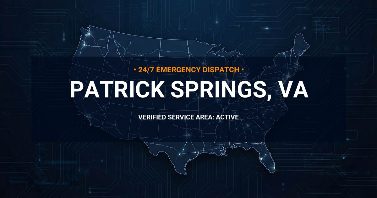 Emergency Plumbing Dispatch Map for Plumbing Services: Patrick Springs, VA