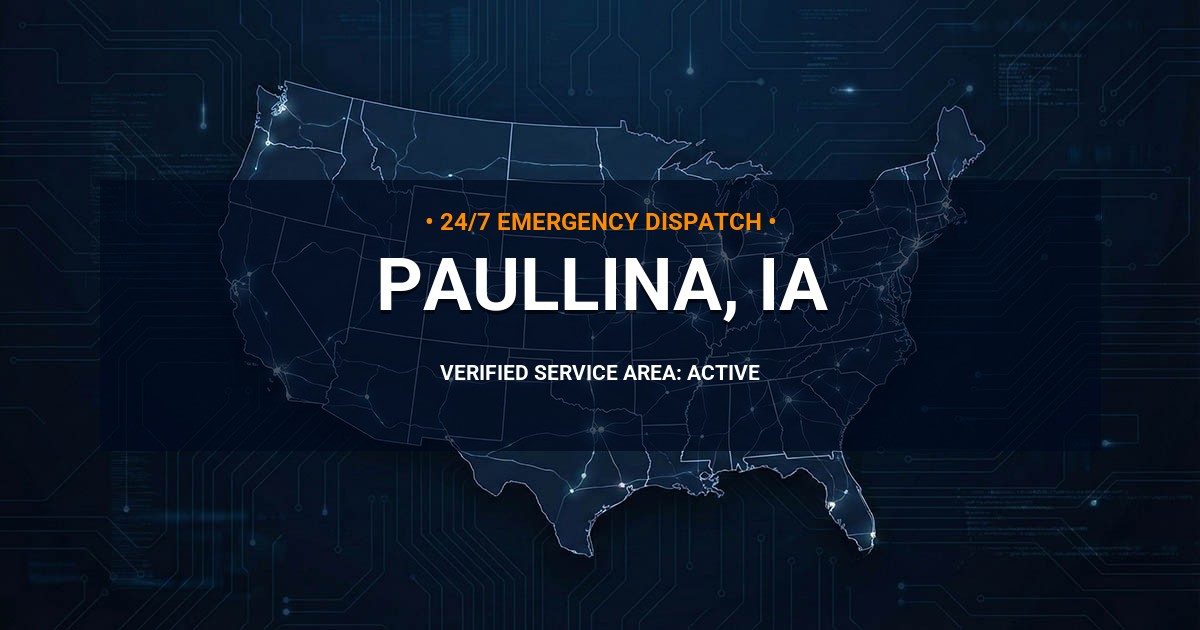 Emergency Plumbing Dispatch Map for Plumbing Services: Paullina, IA