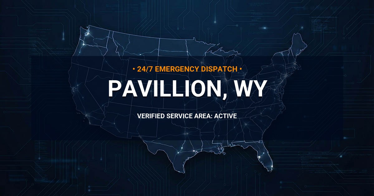 Emergency Plumbing Dispatch Map for Plumbing Services: Pavillion, WY