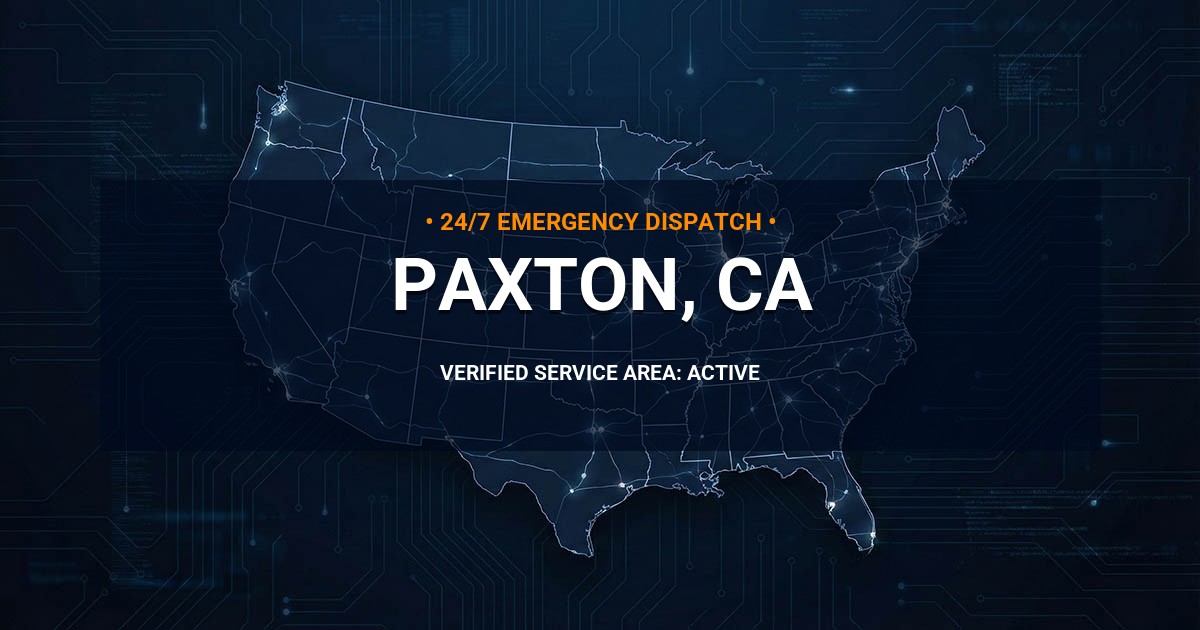 Emergency Plumbing Dispatch Map for Plumbing Services: Paxton, CA