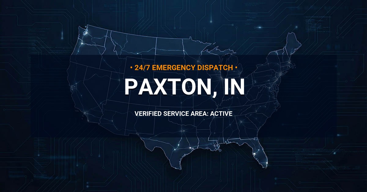Emergency Plumbing Dispatch Map for Plumbing Services: Paxton, IN