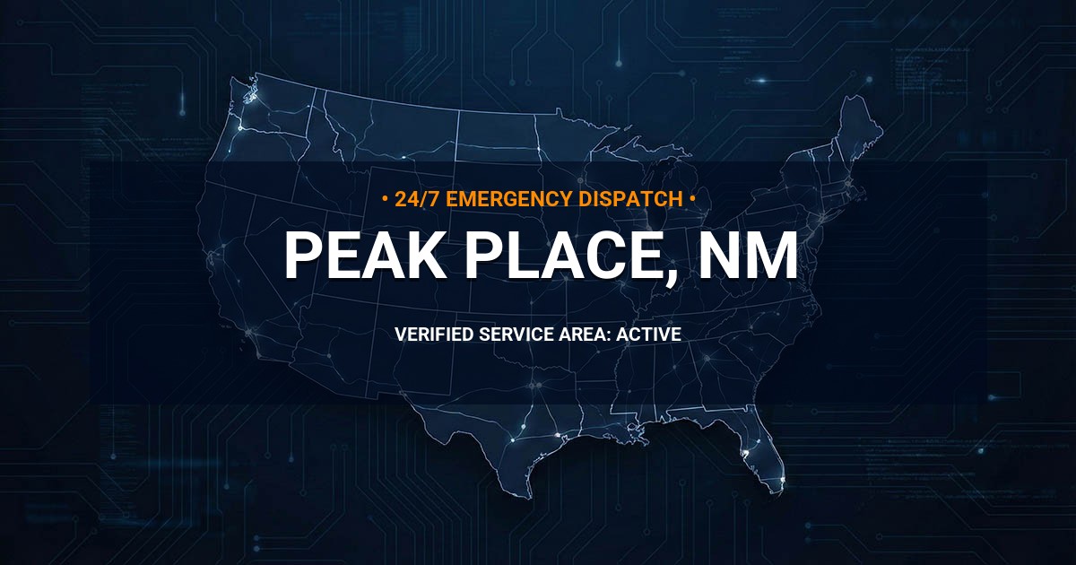 Emergency Plumbing Dispatch Map for Plumbing Services: Peak Place, NM