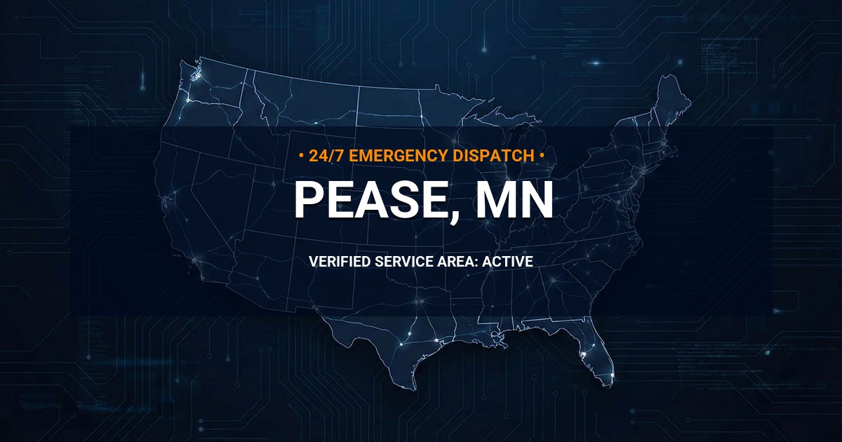 Emergency Plumbing Dispatch Map for Plumbing Services: Pease, MN