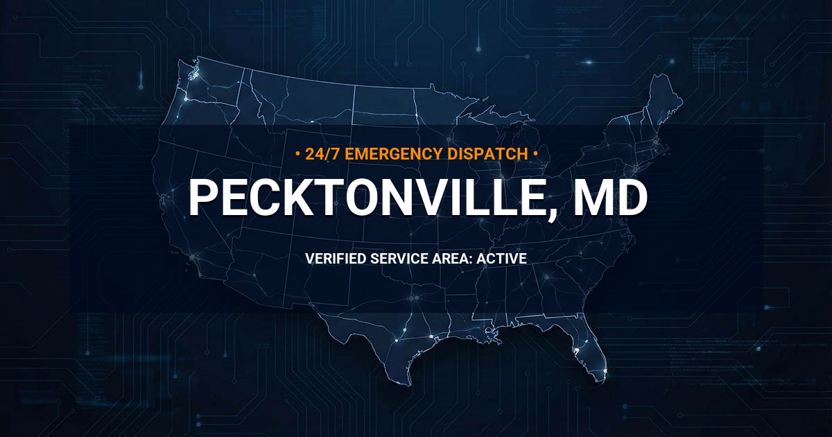 Emergency Plumbing Dispatch Map for Plumbing Services: Pecktonville, MD