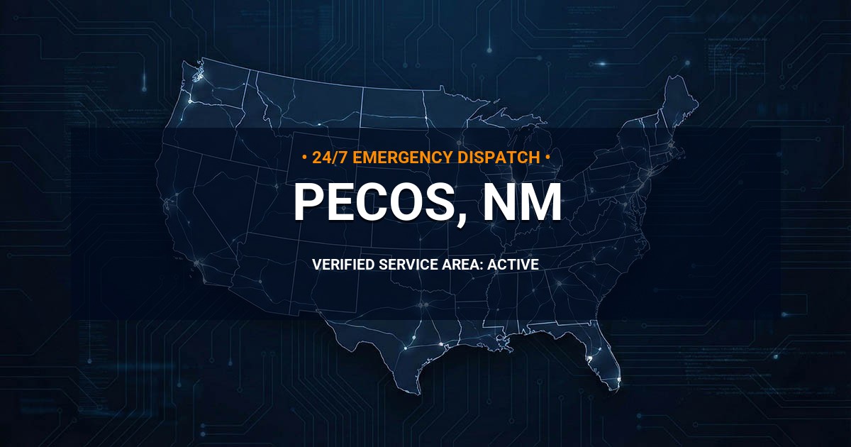 Emergency Plumbing Dispatch Map for Plumbing Services: Pecos, NM