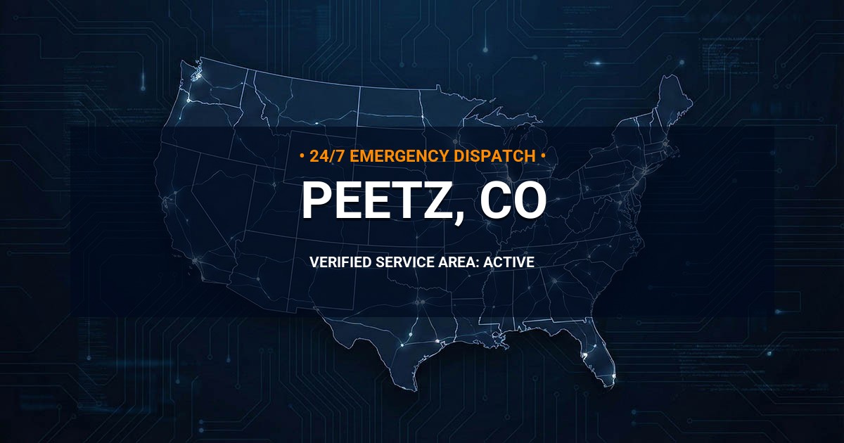 Emergency Plumbing Dispatch Map for Plumbing Services: Peetz, CO