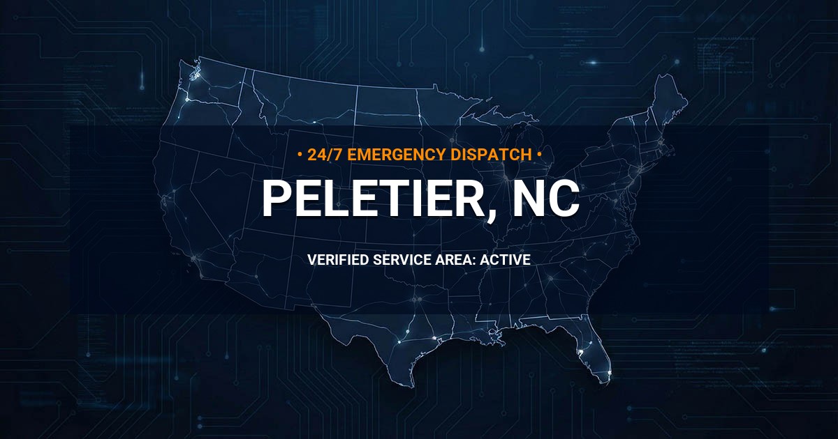 Emergency Plumbing Dispatch Map for Plumbing Services: Peletier, NC