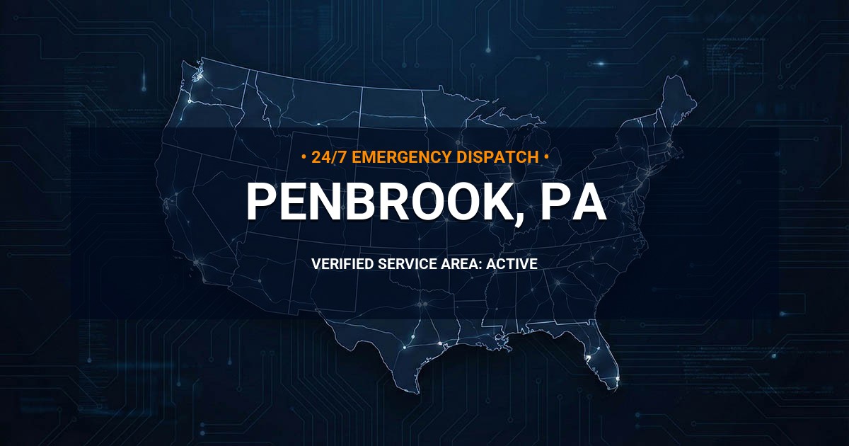 Emergency Plumbing Dispatch Map for Plumbing Services: Penbrook, PA