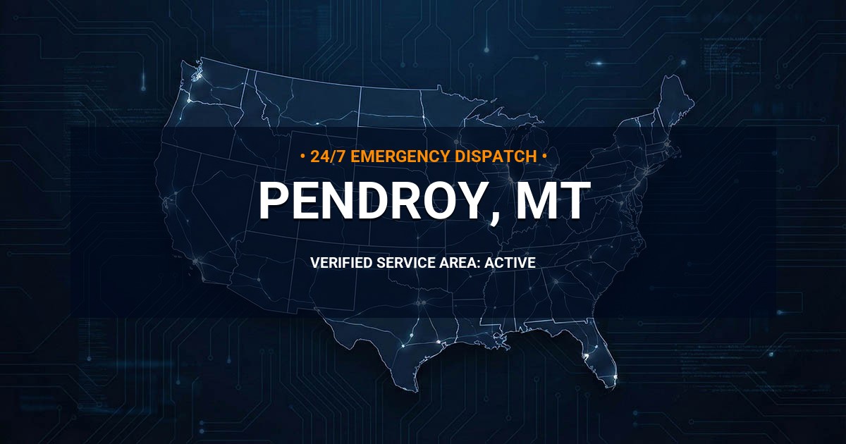 Emergency Plumbing Dispatch Map for Plumbing Services: Pendroy, MT