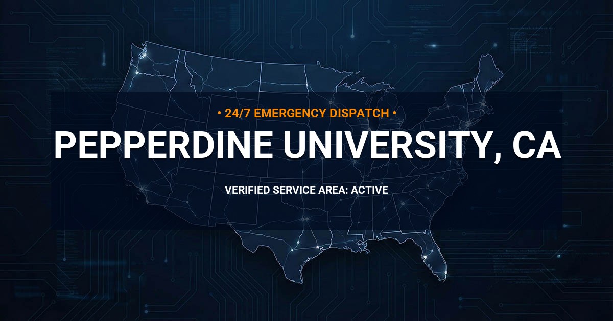 Emergency Plumbing Dispatch Map for Plumbing Services: Pepperdine University, CA