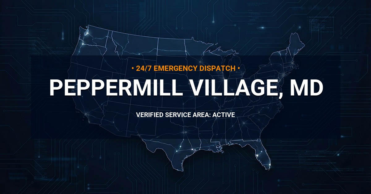 Emergency Plumbing Dispatch Map for Plumbing Services: Peppermill Village, MD