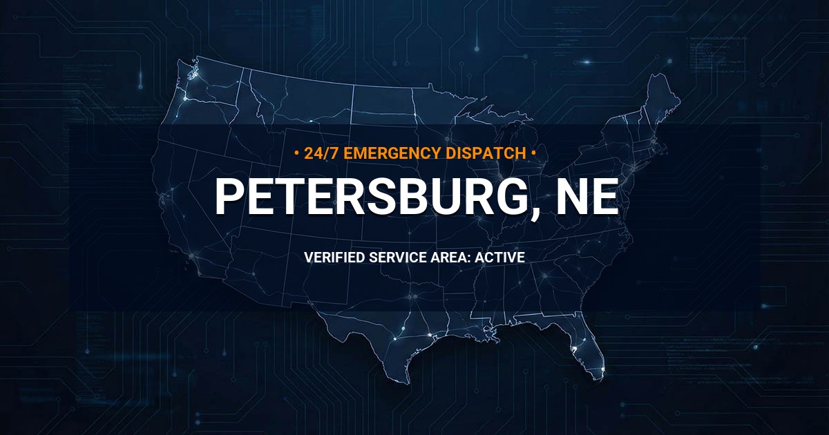 Emergency Plumbing Dispatch Map for Plumbing Services: Petersburg, NE