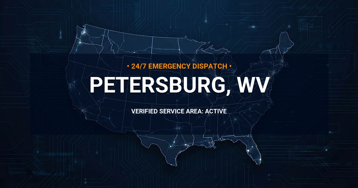 Emergency Plumbing Dispatch Map for Plumbing Services: Petersburg, WV