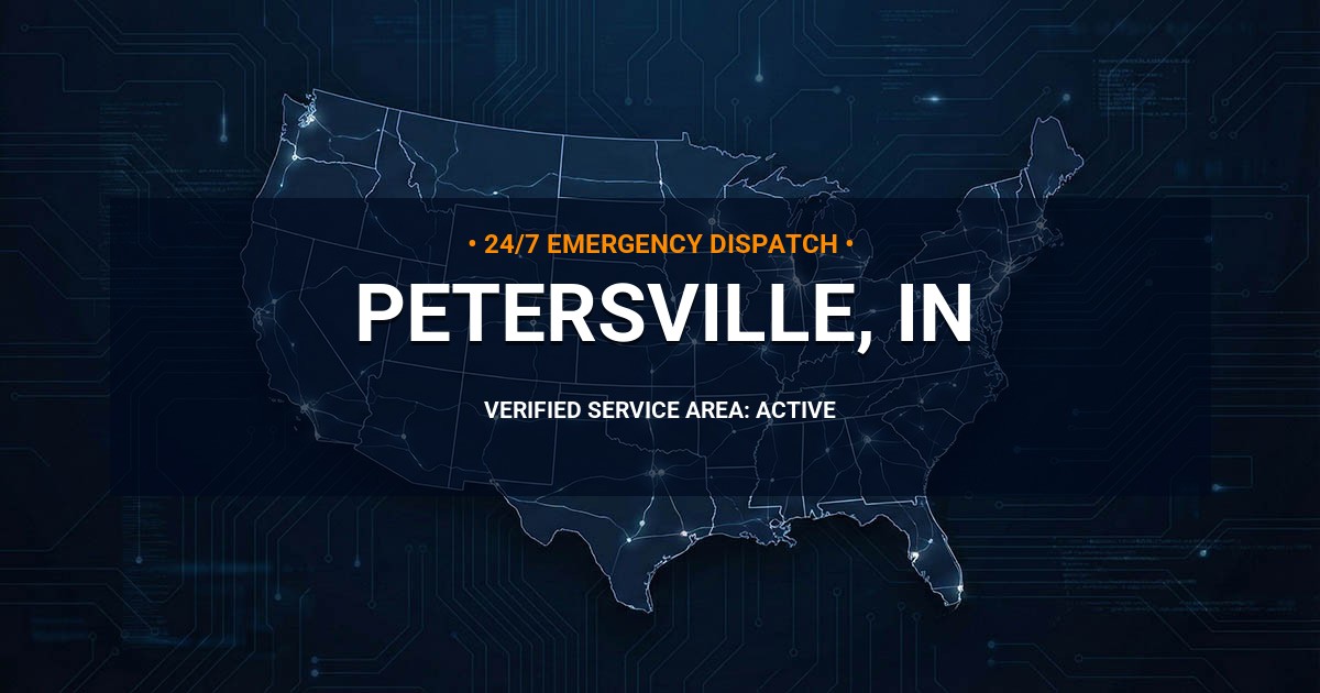 Emergency Plumbing Dispatch Map for Plumbing Services: Petersville, IN
