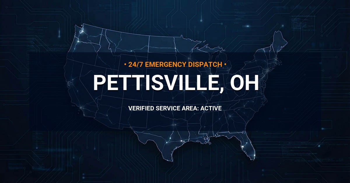 Emergency Plumbing Dispatch Map for Plumbing Services: Pettisville, OH
