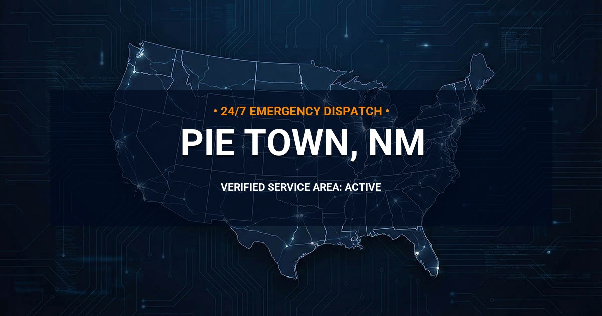 Emergency Plumbing Dispatch Map for Plumbing Services: Pie Town, NM