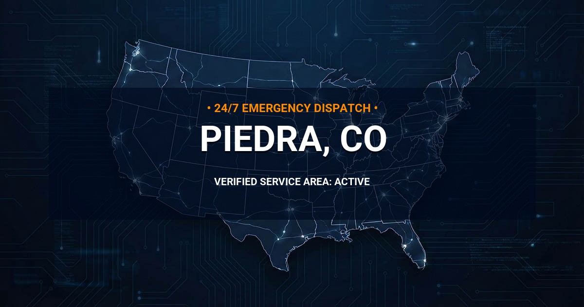Emergency Plumbing Dispatch Map for Plumbing Services: Piedra, CO