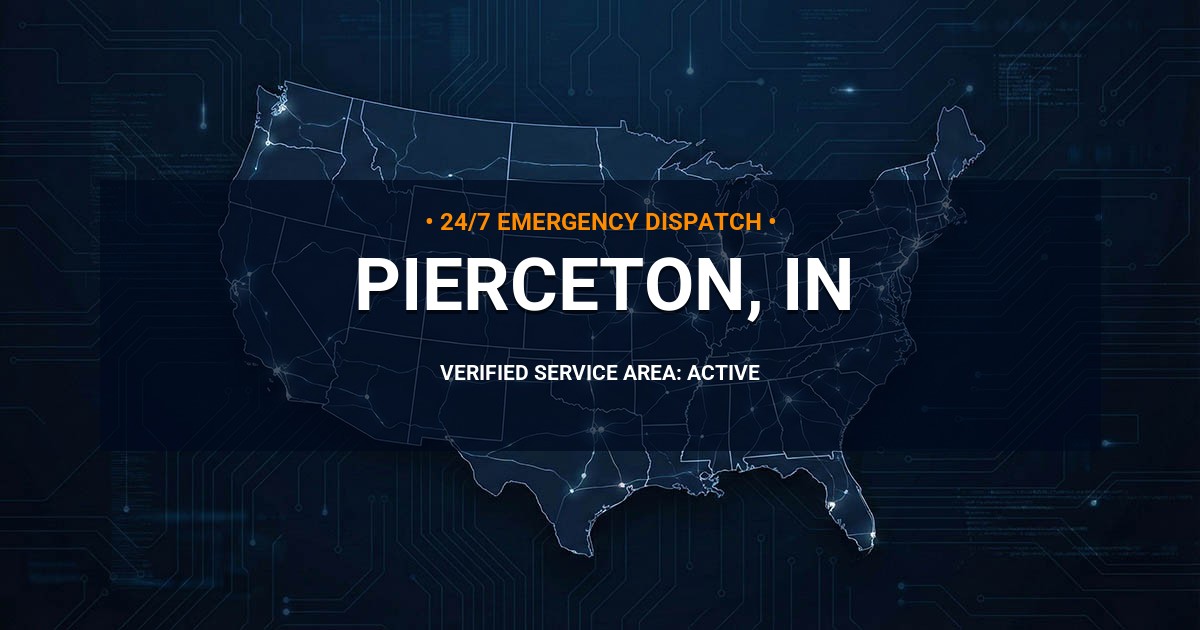 Emergency Plumbing Dispatch Map for Plumbing Services: Pierceton, IN
