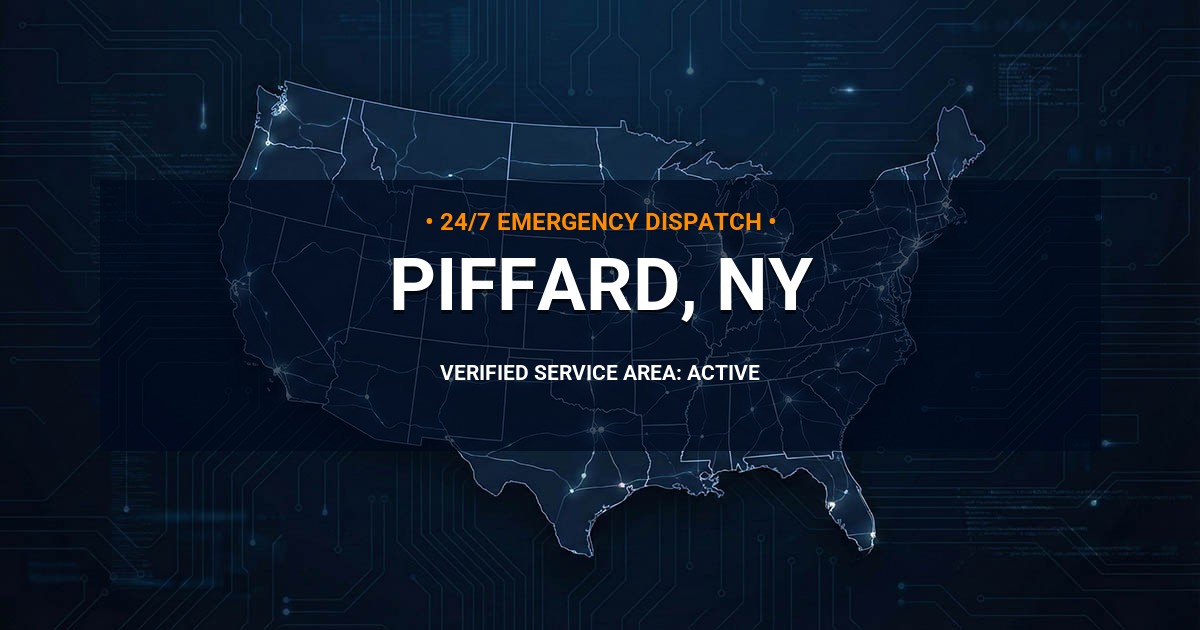 Emergency Plumbing Dispatch Map for Plumbing Services: Piffard, NY