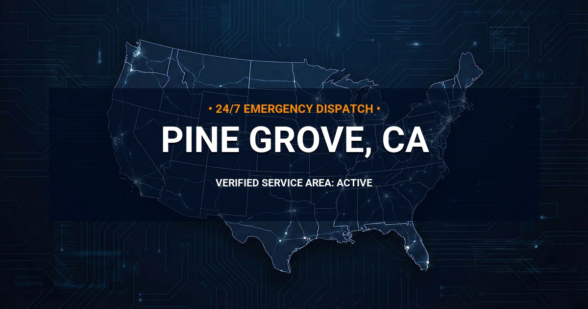 Emergency Plumbing Dispatch Map for Plumbing Services: Pine Grove, CA