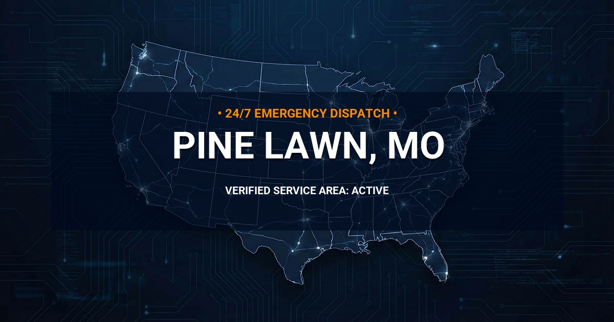 Emergency Plumbing Dispatch Map for Plumbing Services: Pine Lawn, MO