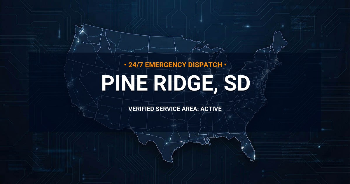 Emergency Plumbing Dispatch Map for Plumbing Services: Pine Ridge, SD