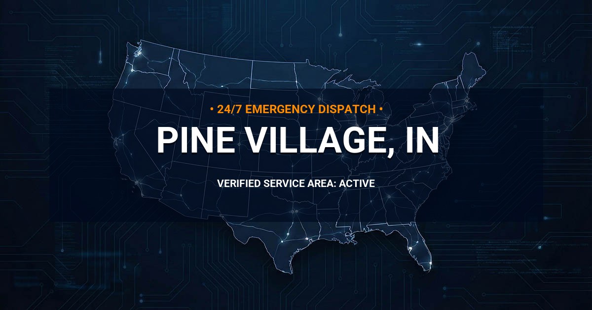 Emergency Plumbing Dispatch Map for Plumbing Services: Pine Village, IN