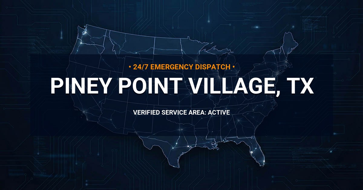Emergency Plumbing Dispatch Map for Plumbing Services: Piney Point Village, TX