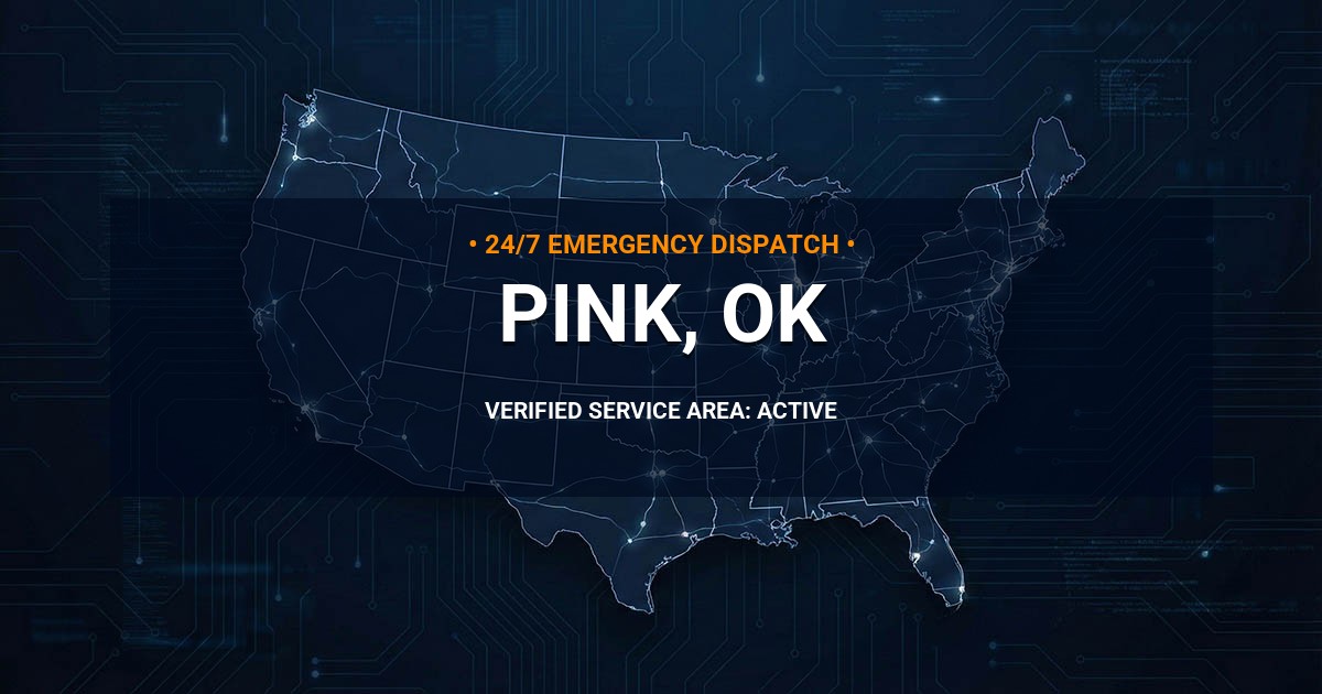 Emergency Plumbing Dispatch Map for Plumbing Services: Pink, OK