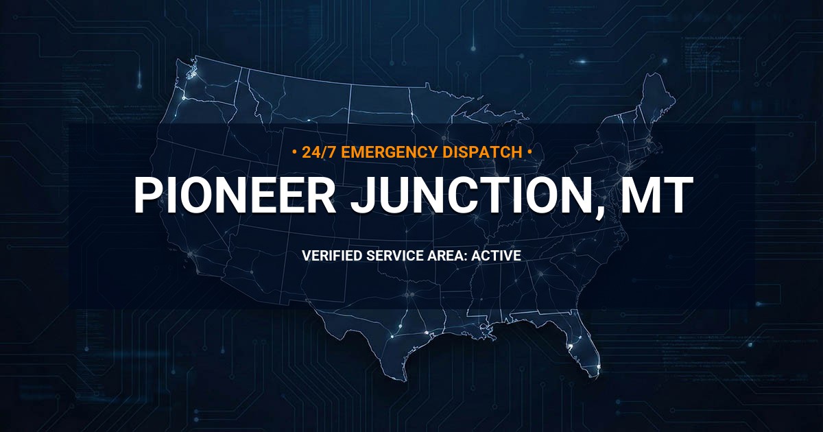 Emergency Plumbing Dispatch Map for Plumbing Services: Pioneer Junction, MT
