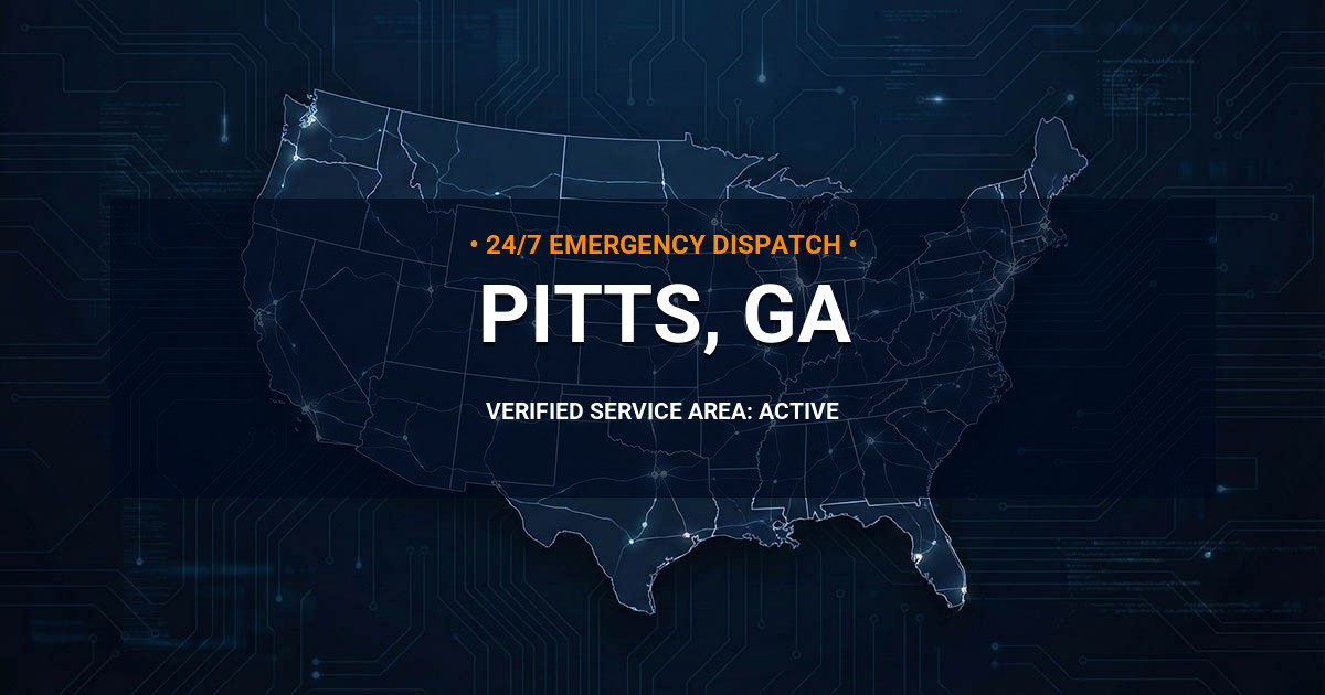 Emergency Plumbing Dispatch Map for Plumbing Services: Pitts, GA