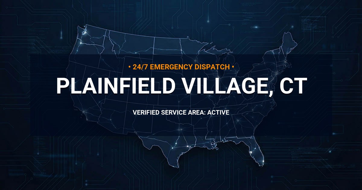 Emergency Plumbing Dispatch Map for Plumbing Services: Plainfield Village, CT