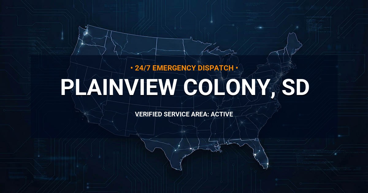 Emergency Plumbing Dispatch Map for Plumbing Services: Plainview Colony, SD