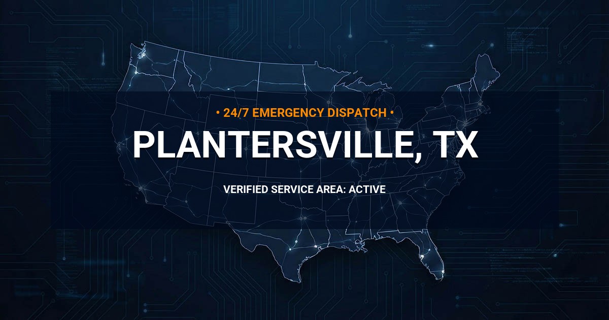 Emergency Plumbing Dispatch Map for Plumbing Services: Plantersville, TX