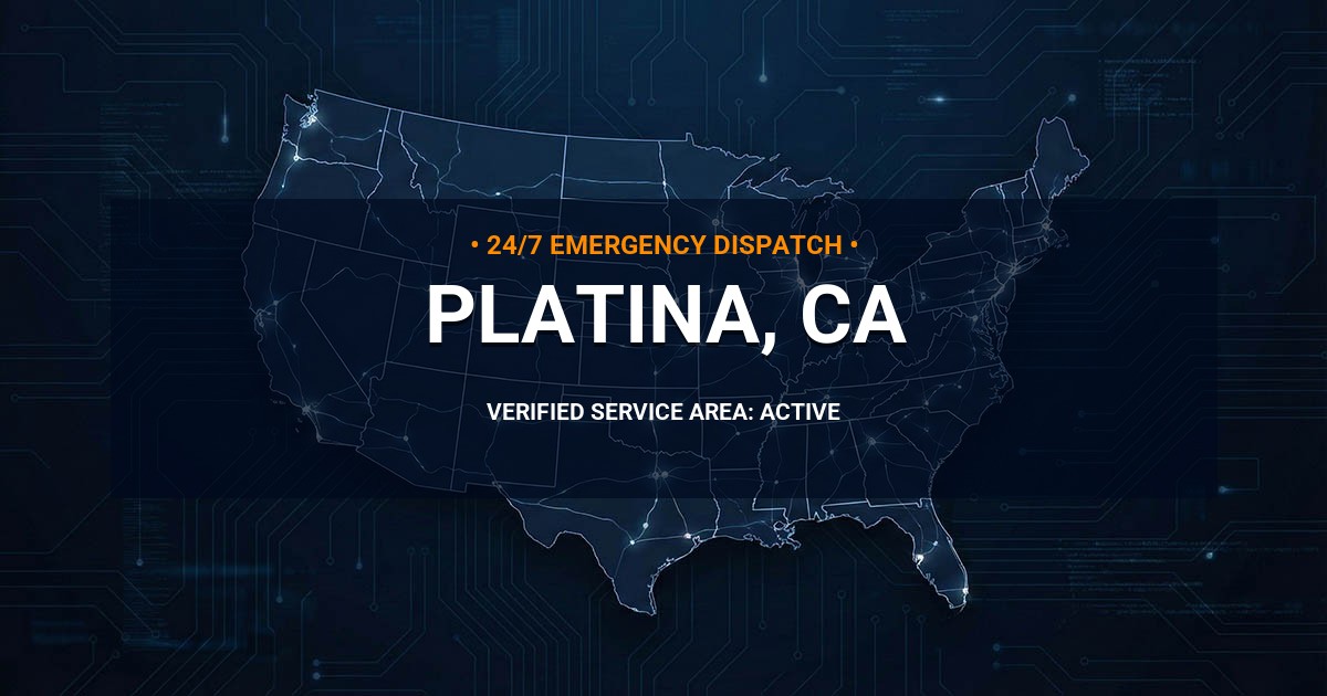 Emergency Plumbing Dispatch Map for Plumbing Services: Platina, CA