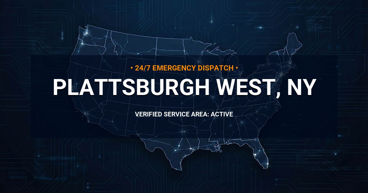 Emergency Plumbing Dispatch Map for Plumbing Services: Plattsburgh West, NY