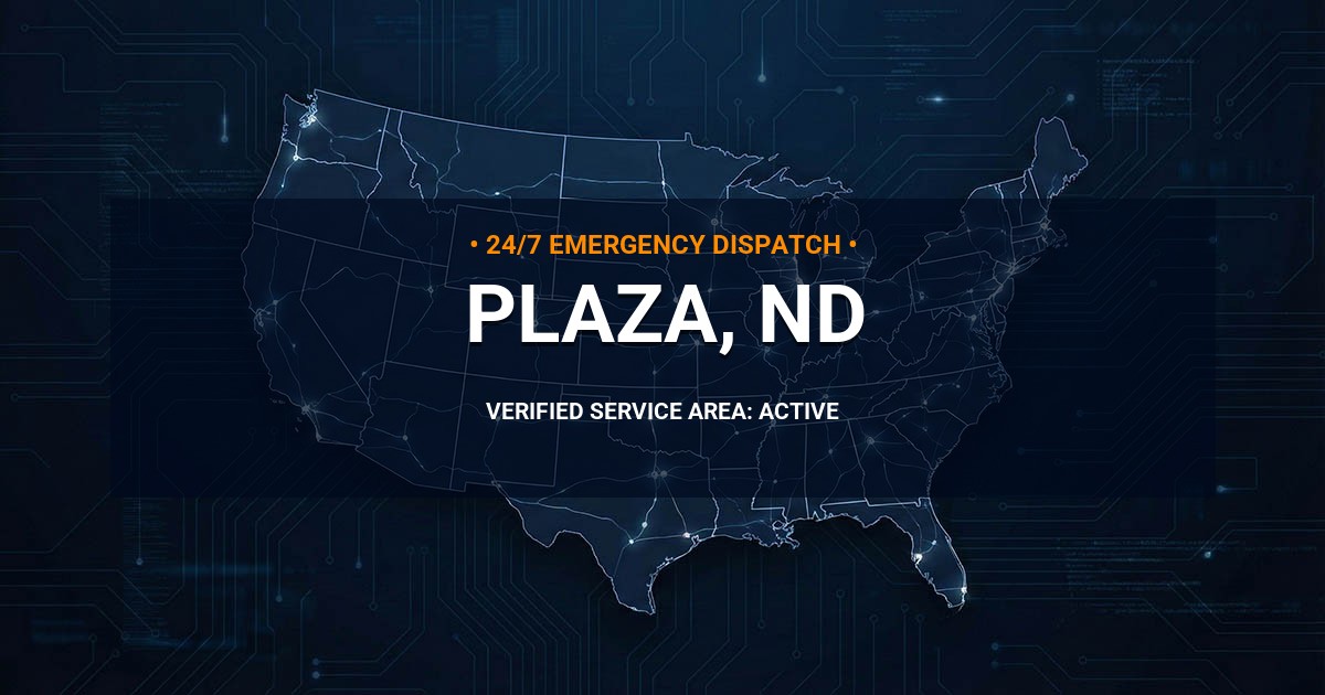 Emergency Plumbing Dispatch Map for Plumbing Services: Plaza, ND