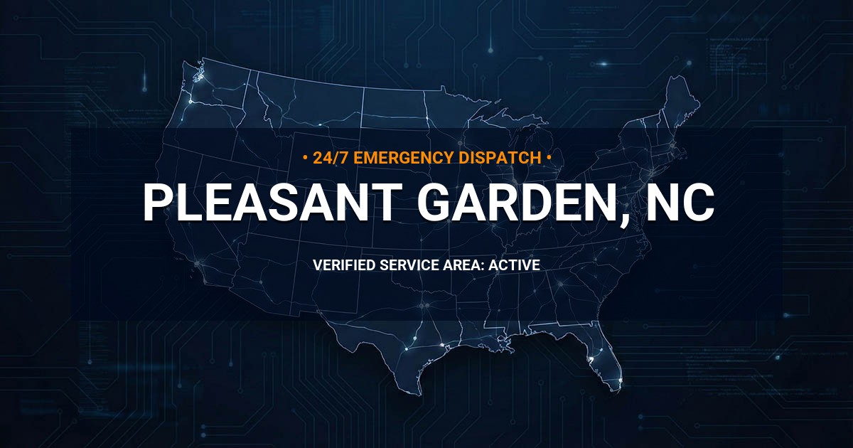 Emergency Plumbing Dispatch Map for Plumbing Services: Pleasant Garden, NC